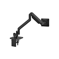 M2.1 Monitor Arm with Dual Desk Mount and Clamp Mount, Black with Black Trim