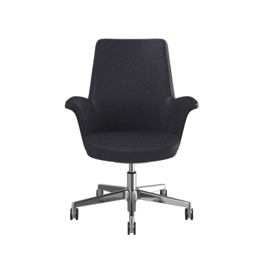 Summa Chair with Upholstered Leather Back Shell and Carbon - Maribo (Chrome-Free Leather) Picture 2