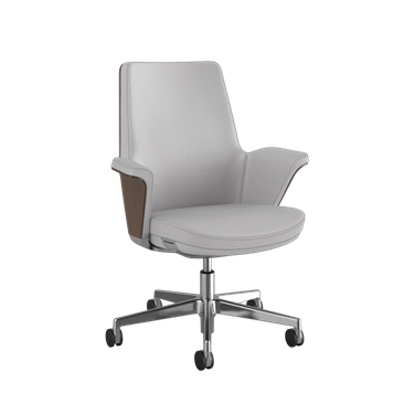 Summa Chair with Walnut Wood Back and Stone- Maribo (Chrome-Free Leather)