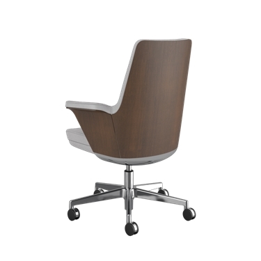 Summa Chair with Walnut Wood Back and Stone- Maribo (Chrome-Free Leather) Picture 3