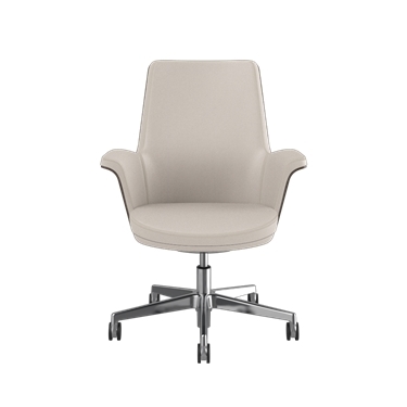 Summa Chair with Walnut Wood Back and Bone- Maribo (Chrome-Free Leather) Picture 2
