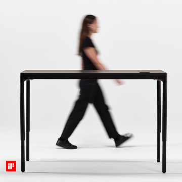 eFloat Quattro in Carbon Black base, Solid Wood Surface Material, Walnut Finish