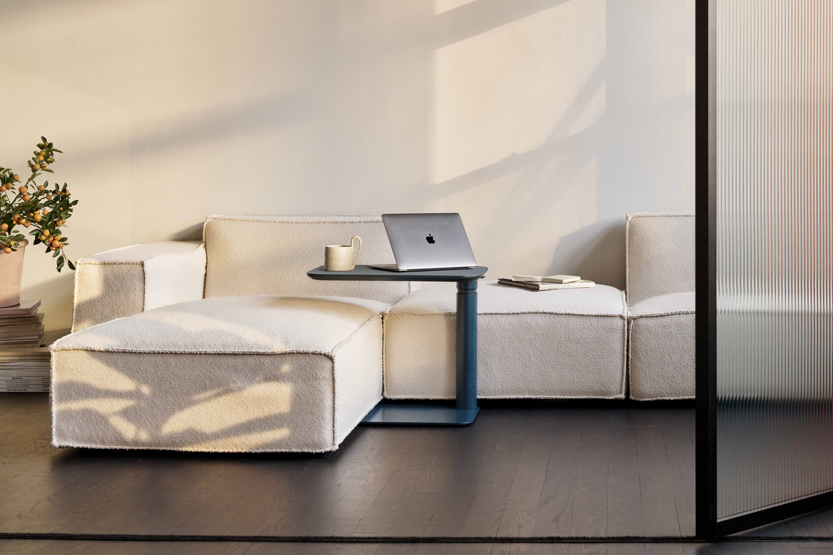 Freedom Headrest in Kvadrat Vanir textile with Graphite Frame